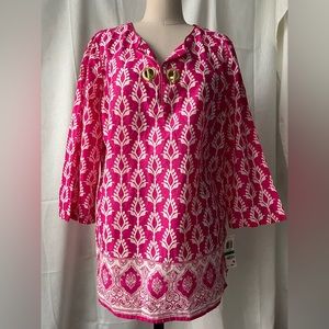 NWT Charter Club Pink Tunic Top Size L
